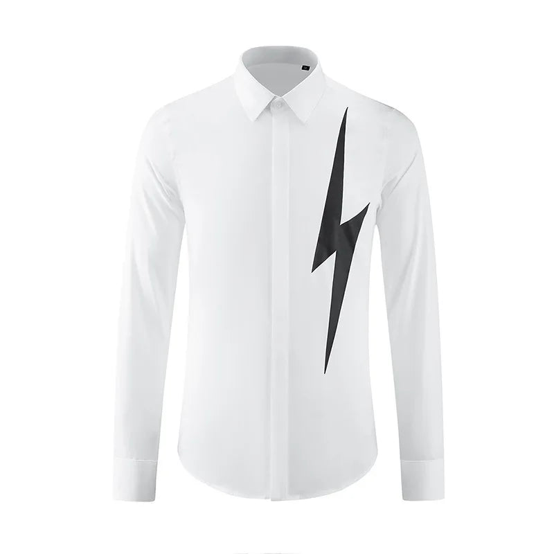 New 2022 Men Classic NEIL BARRETT thunderbolt Fashion Cotton Casual Shirts Shirt high quality Pocket Short sleeves S 3XL #BG123 Street King Limited