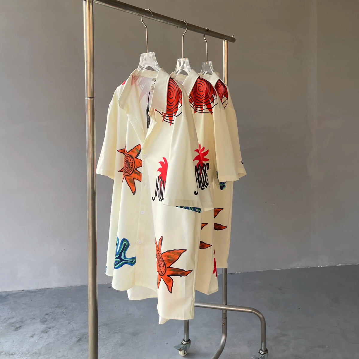 24SS Vintage Retro Starfish Direct Print High-Street Casual Beach Style Quality Short Sleeve Shirt Street King Limited