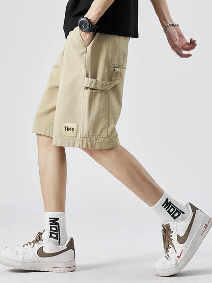 summer american casual retro shorts for men 2025 new loose straight short sweatpant streetwear fashion five point baggy bermudas unique joggers style 347