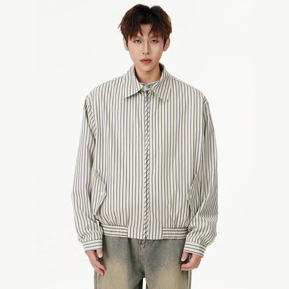 men women spring autumn streetwear fashion loose casual stripe bomber cargo jacket cityboy short coat outerwear multi-pocket cargos