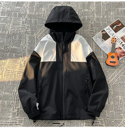 american style clash color waterproof jacket for men new outdoor climbing windbreaker casual punching jackets male coats unique default style 5154