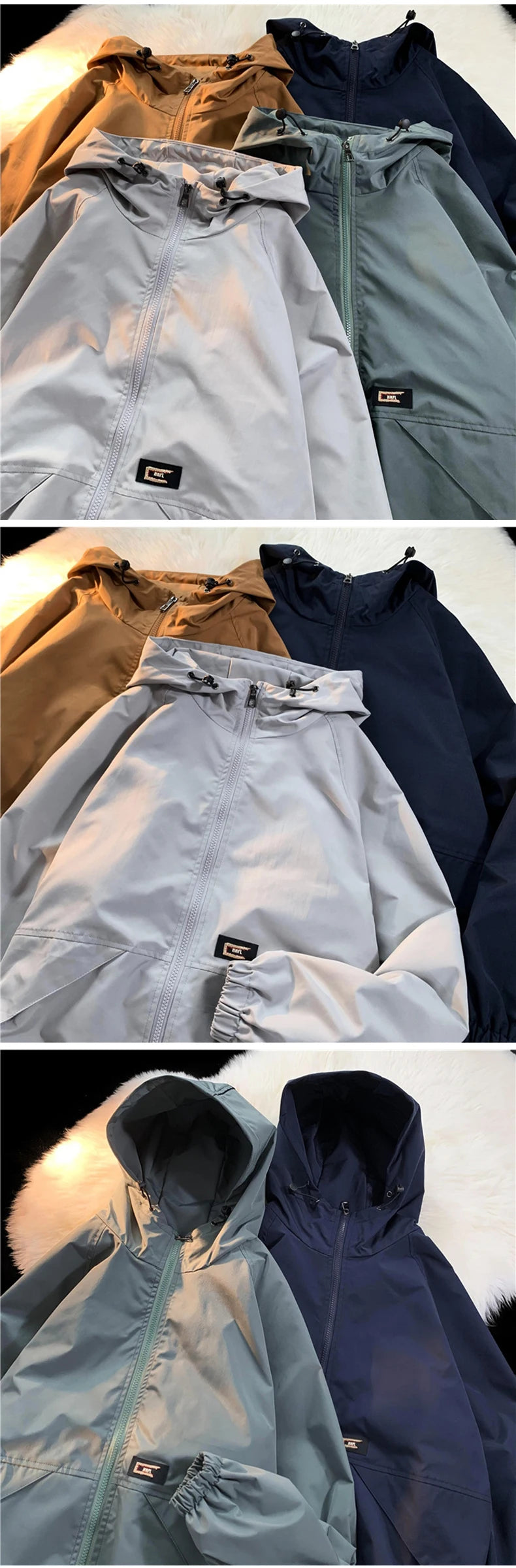 mens windbreaker solid color jackets outerwear tactical waterproof pilot coat men sports jacket autumn large size hoodie coats unique default style 5688