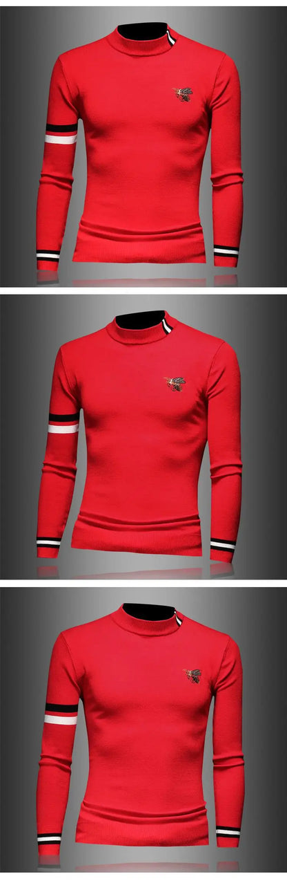 New 2022 Men Luxury gentleman Cotton embroidery Bee Striped Casual Sweaters pullover Asian Plug Size High quality Drake #M100 Street King Limited