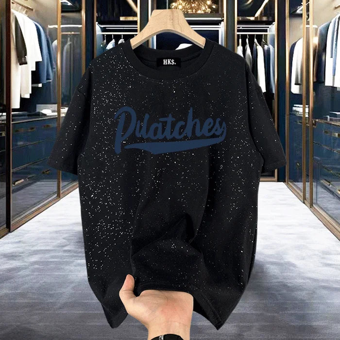 Mens T-Shirt Shining Starry Sky Casual Interesting Printed T-Shirt Autumn Street Trend Campus Short Sleeve Top Men'S Clothing Street King Limited