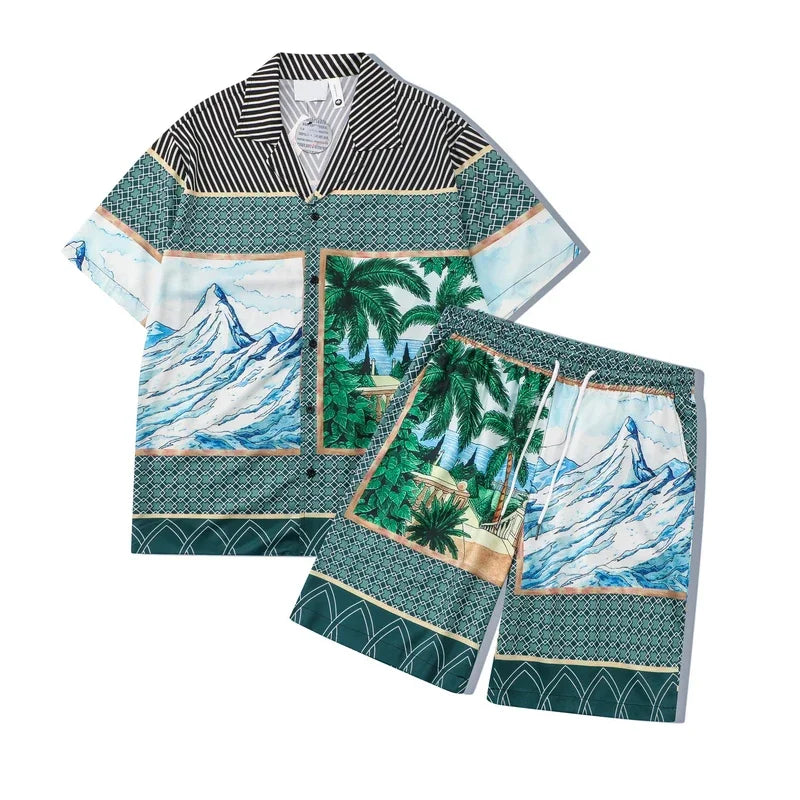 Streetwear Dark Icon Summer Holiday Beach Mens Set Hawaiian Shirts And Shorts | S Dark Icon Summer Holiday Beach Mens Set Hawaiian Shirts And Shorts Fashion Sweater Jacket With Graphic Design For Men