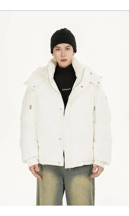 men women winter fashion loose casual cotton padded hooded parkas jacket campus boy gril thicken warm snow coat outerwear unique default style 1069