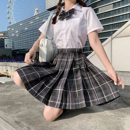 Jk Uniforms Gyaru School Uniform for Girl Student Pleated Skirt Uniform Set Women Short Sleeve Bow Tie Seifuku Japanese Style Street King Limited