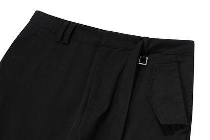 ribbons multi pockets straight black cargo drape pants for men y2k streetwear casual baggy overalls oversized casual trousers unique cargo style 3617