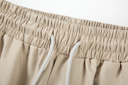 y2k pantalones hombre front two long zipper drawstring trousers unisex vibe style solid baggy cargo pants oversized overalls unique cargo style 626