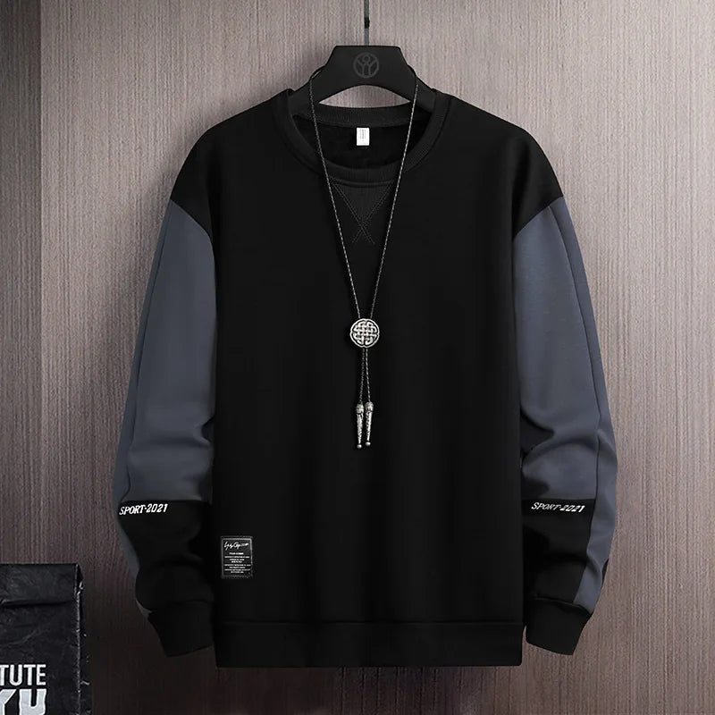 2023 Men Casual Sweatshirt Hoodie Men Harajuku Streetwear Pullover Male Patchwork Loose O-Neck Fashion Hip Hop Hoodies Street King Limited