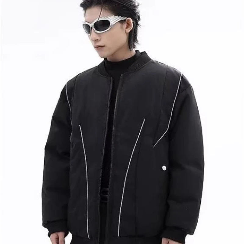 Winter Thickening Flying Baseball Uniform Solid Multi Pocket Simplicity Warm Cotton Jacket 2024 New Streetwear Male Parkas Street King Limited