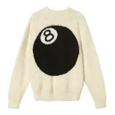 Hip Hop Heavyweight Brushed Billiard Black 8 Mohair Sweater Winter Large Sweater Knit Sweater High Street Loose Sweaters Street King Limited