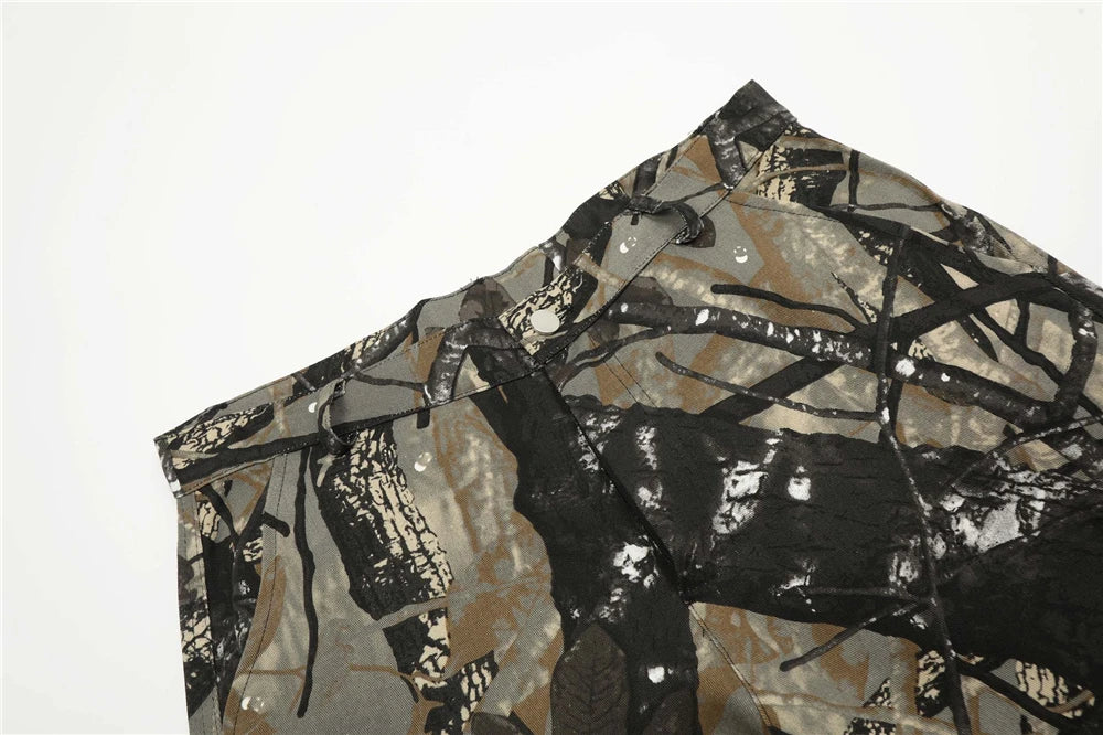 men camouflage cargo shorts 2024 summer fashion tactical shorts cropped pants streetwear hip hop harajuku shorts y2k unique cargo style 1042