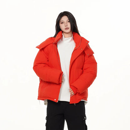 men women winter fashion loose casual cotton padded hooded parkas jacket campus boy gril thicken warm snow coat outerwear menswear bottoms