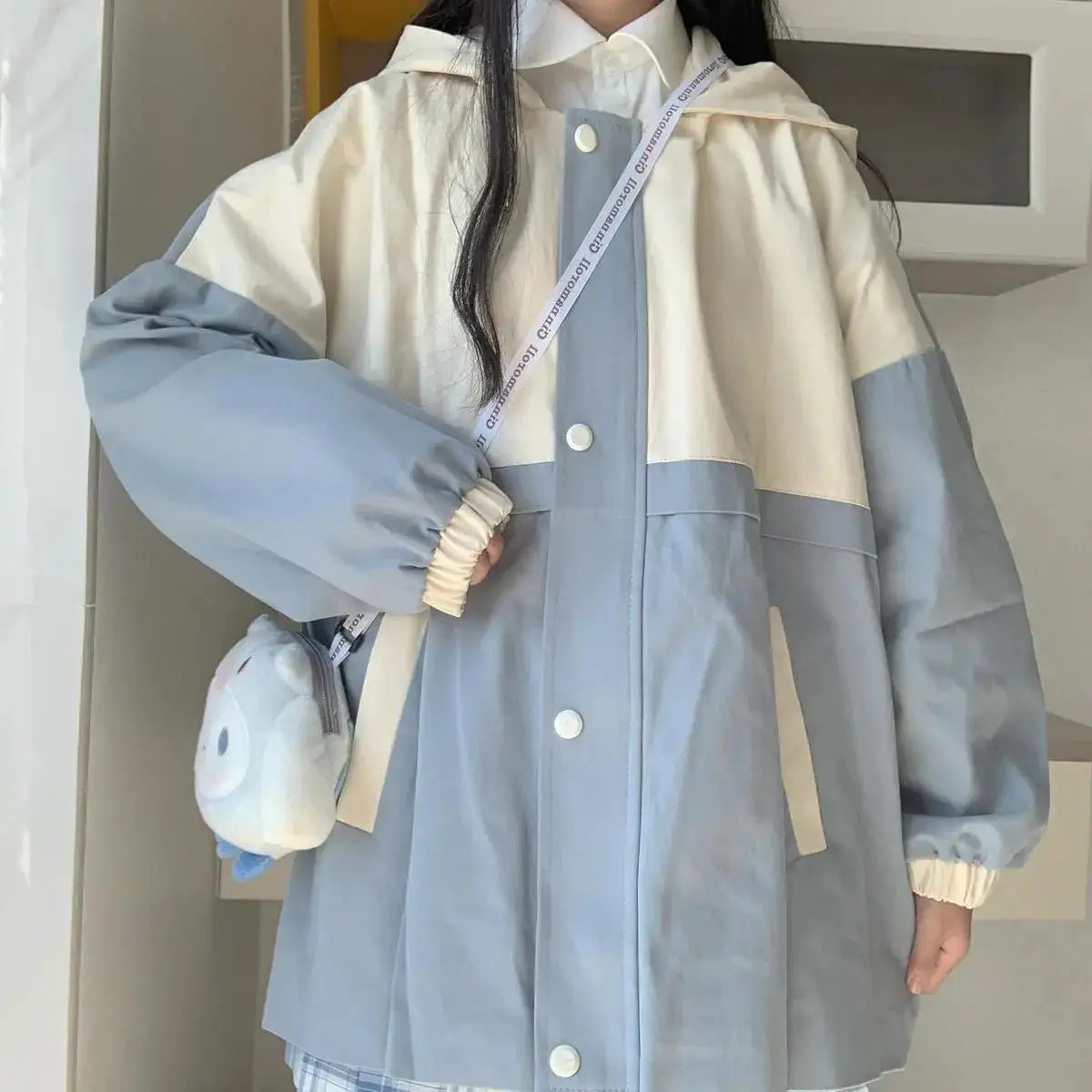 s 3xl basic jackets women patchwork design all match preppy style casual outerwear with hat daily harajuku streetwear clothing unique default style 4638
