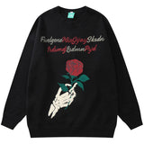 "Long Rose" Unisex Men Women Streetwear Graphic Sweater Daulet Apparel