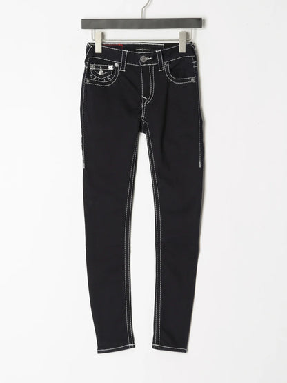 true religion vintage hip hop street leisure denim pants y2k gothic fashion embroidered straight leg wide leg jeans men clothing vintage washed jeans