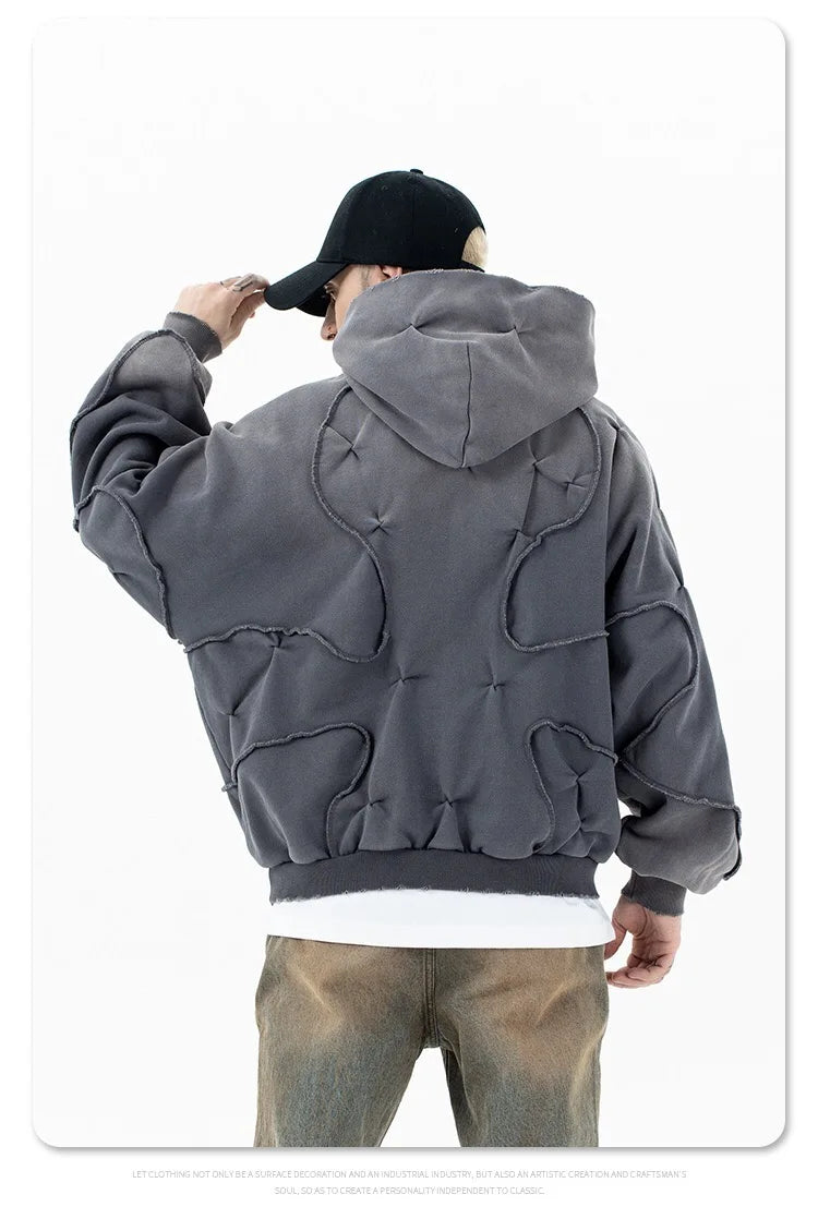 Stitching deconstructed gradient dyed heavy hoodie Street King Limited