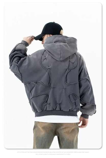 Stitching deconstructed gradient dyed heavy hoodie Street King Limited