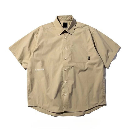 Summer Japanese retro Hong Kong style workwear short-sleeved shirt for women street loose casual versatile Korean style shirt Street King Limited