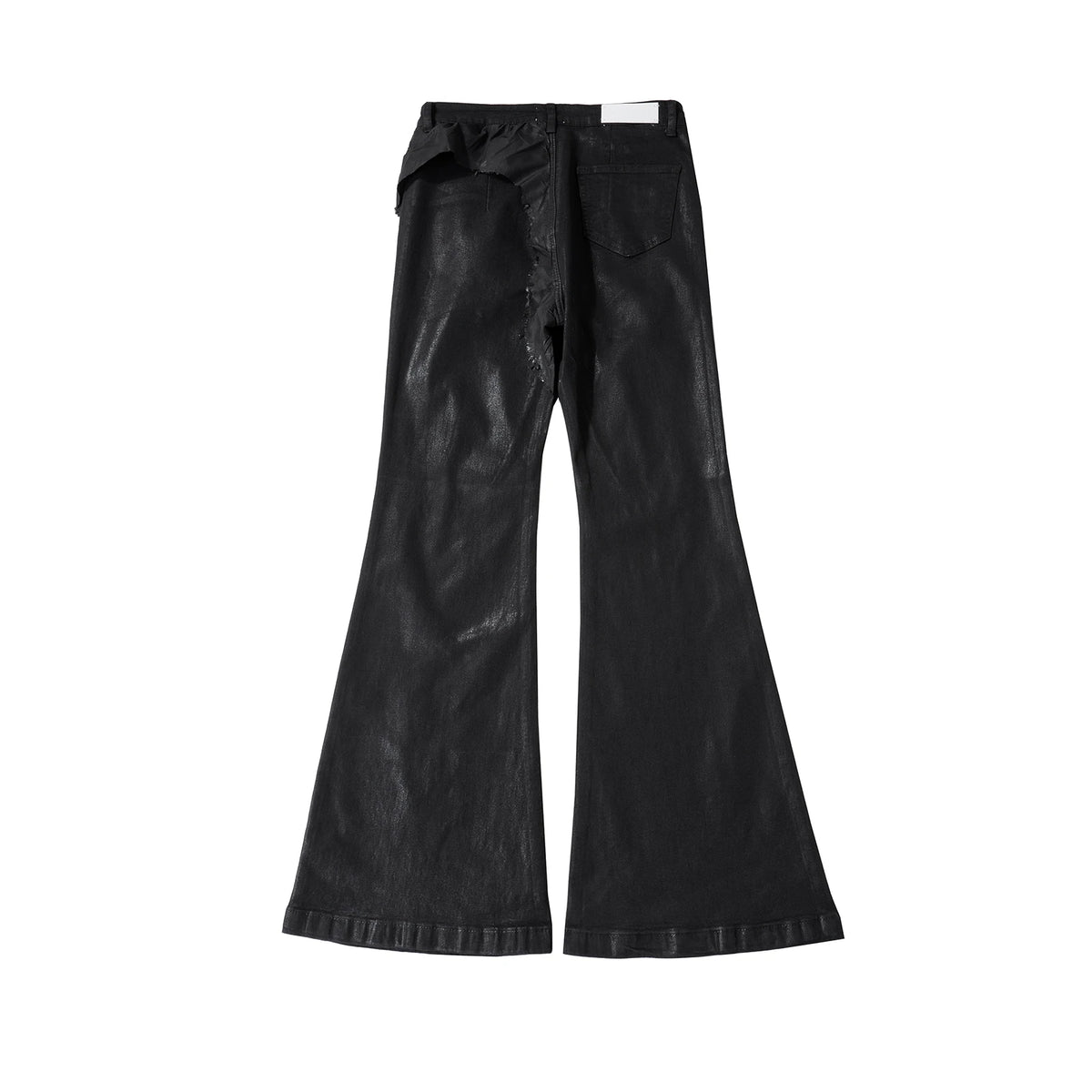 y2k streetwear wax leather strecth jeans for men and women ropa hombre baggy flare pants oversized straight denim trousers 1 unique jeans style 328