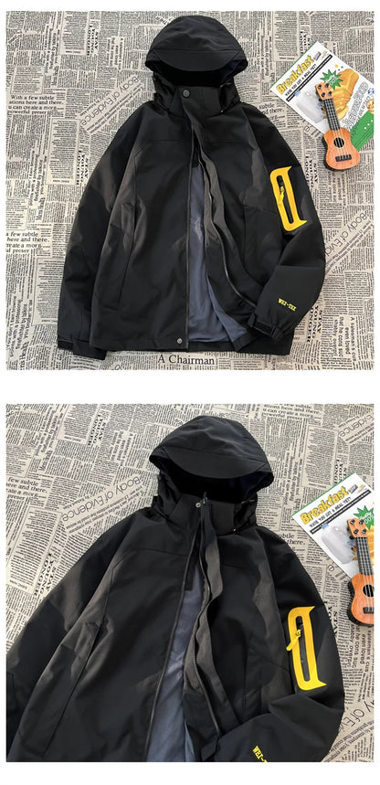 new colorblock pocket zip up hooded outdoor jackets for men fashion waterproof casual bomber jacket y2k motorcycle veste homme unique default style 132