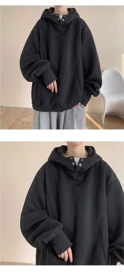 Sweatshirt men trendy autumn and winter American high street design niche heavy breasted hooded jacket plus velvet thickening Street King Limited