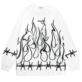 "White Flame" Unisex Men Women Streetwear Graphic Sweater Daulet Apparel