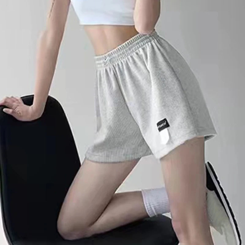 Women's Shorts 2023 Summer High Waisted Sports Shorts Loose Bottoms Female Casual Elastic Waist Hot Pants Solid Color Homewear Street King Limited