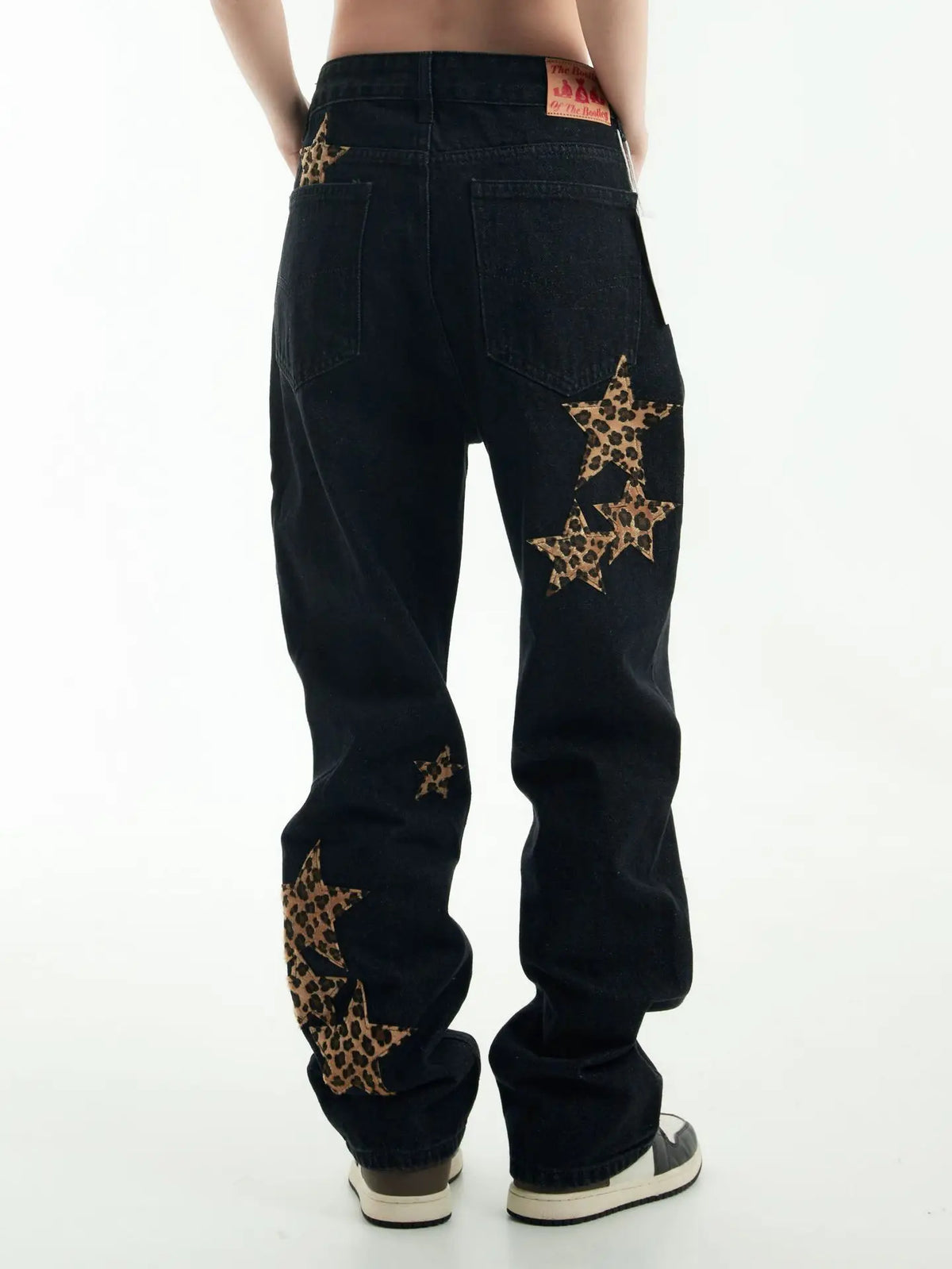 black baggy jeans men star patchwork straight denim pants fashion jeans male streetwear hip hop y2k loose trousers unique jeans style 4888