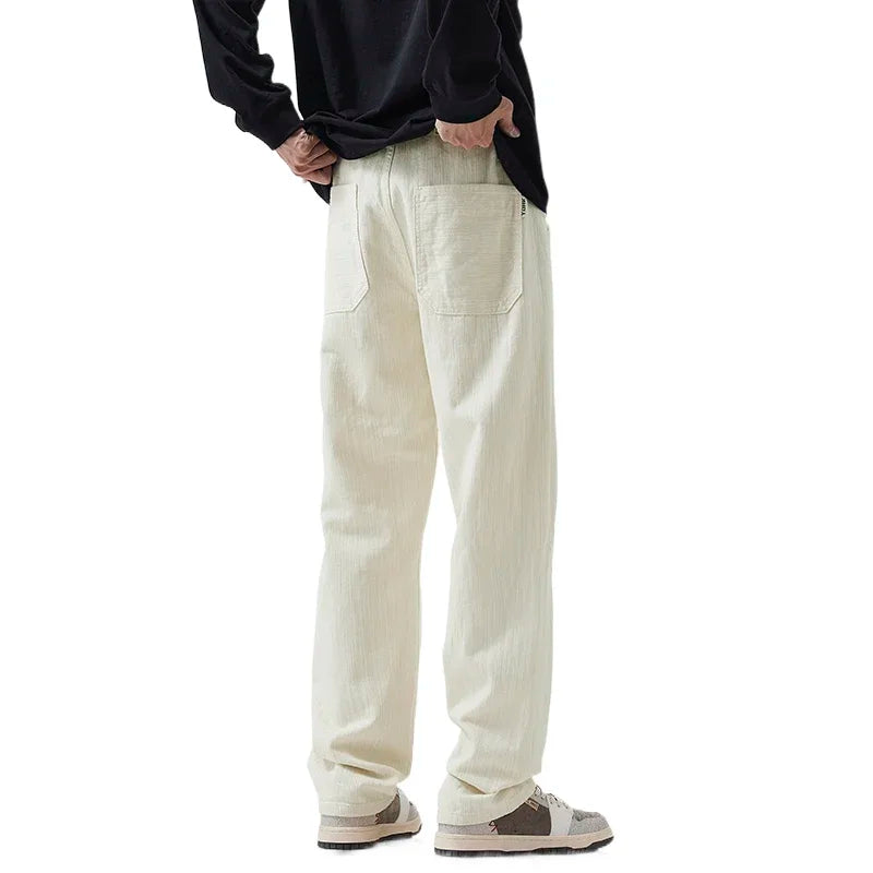 men classic fashion vintage casual loose plus size 28 42 straight white soft denim jeans pant cityboy jeans long trousers man stacked flare jeans
