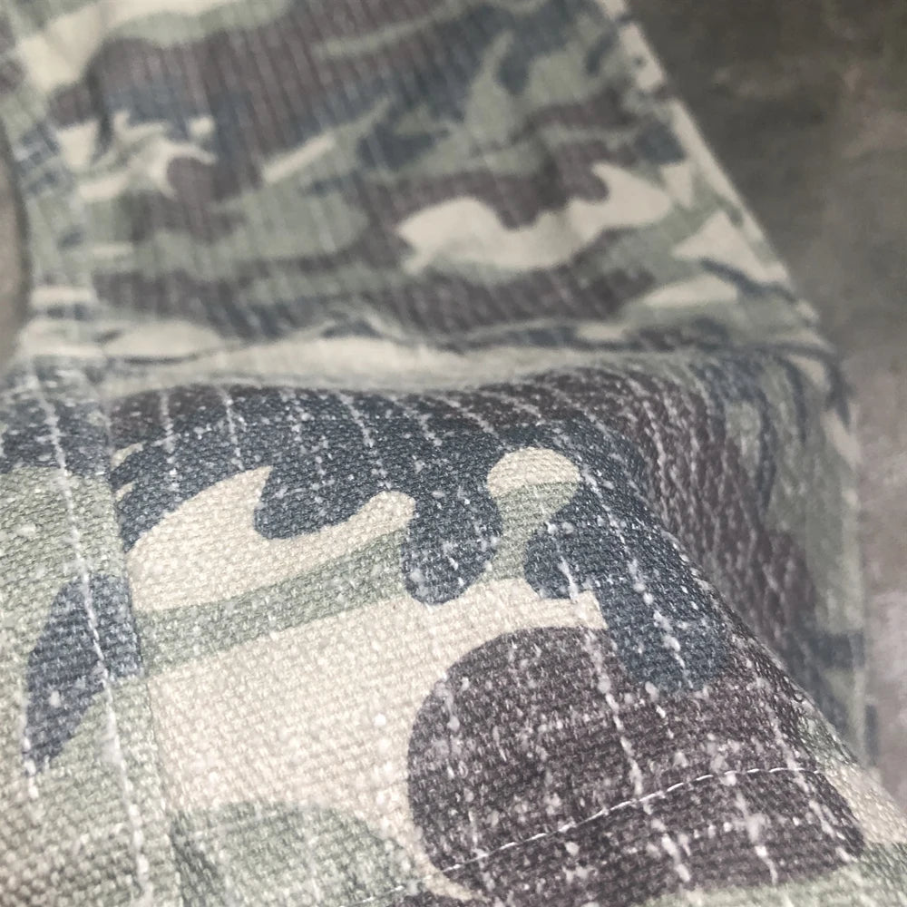 frog drift fashion american style streetwear camouflage cargo pants vintage clothing loose cotton trousers for men unisex unique cargo style 5142