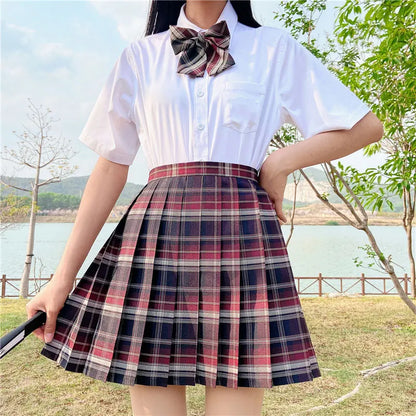 Jk Uniforms Gyaru School Uniform for Girl Student Pleated Skirt Uniform Set Women Short Sleeve Bow Tie Seifuku Japanese Style Street King Limited