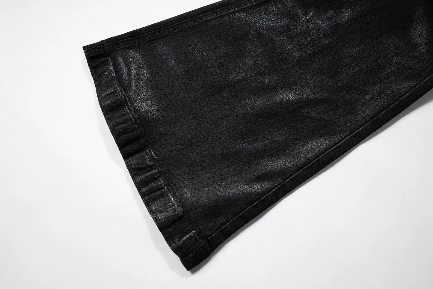 y2k streetwear wax leather strecth jeans for men and women ropa hombre baggy flare pants oversized straight denim trousers unique jeans style 4111