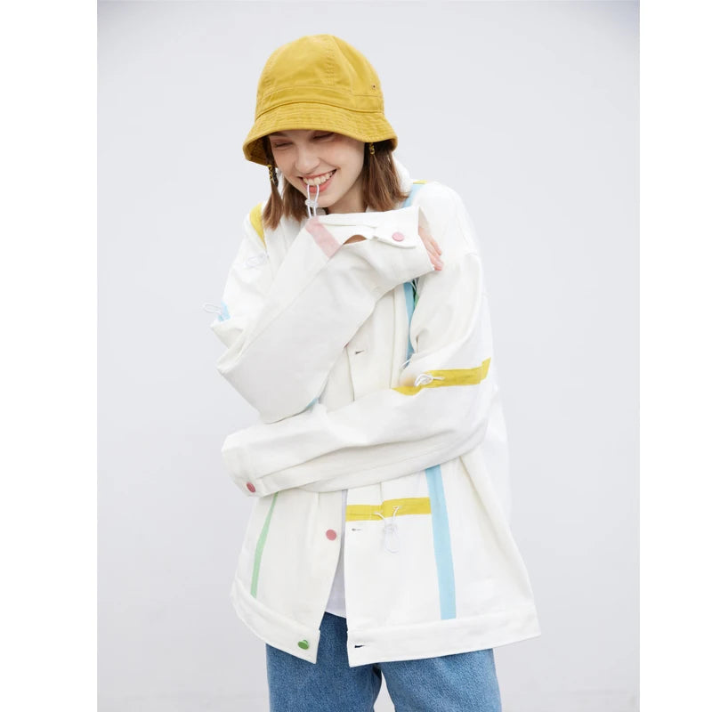 2023 autumn varsity jackets men hip hop streetwear striped drawstring design college jacket coat unisex clothing unique default style 1164