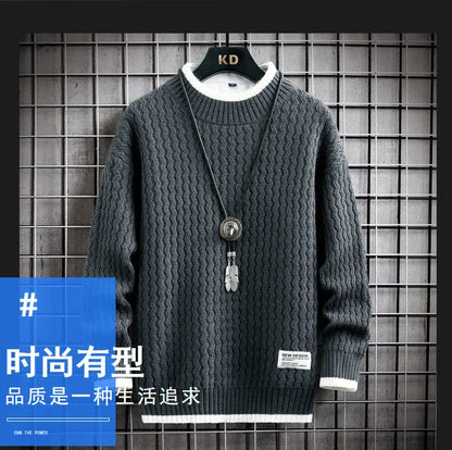 Brand Clothing Men's Loose Pullover Male Slim Fit Fashion Knitted Sweater Man  Thick Warm Pull Homme Retro Stripe Sweaters 4XL Street King Limited