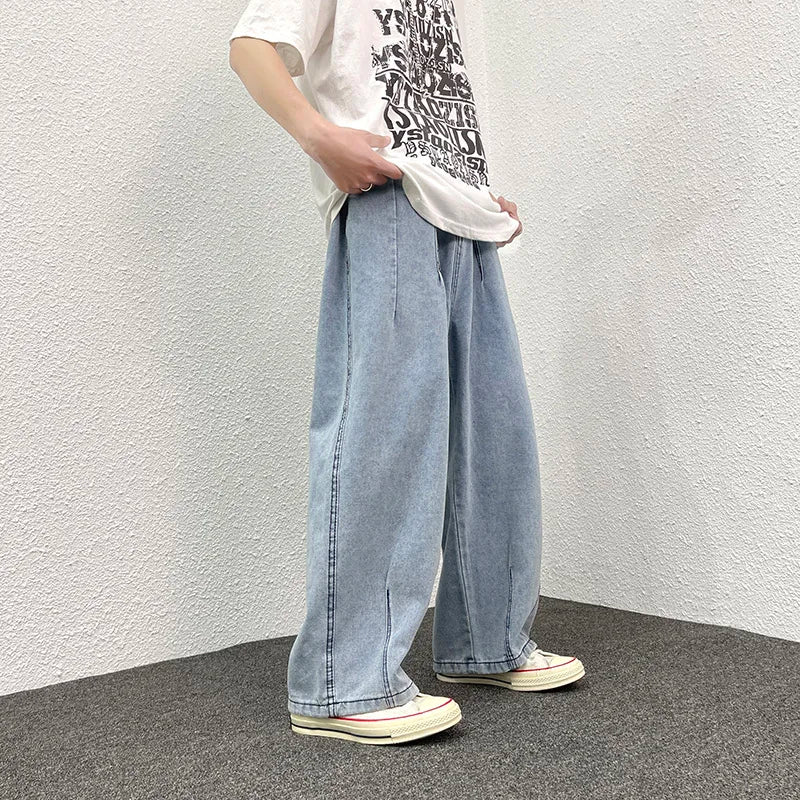 Men Wide Leg Jeans Loose Straight Baggy Denim Pant Men's Women's Streetwear Skateboard Pants Oversized Hip Hop Casual Trousers Street King Limited