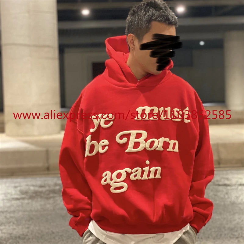 Autumn Winter New 2024 Vintage American Long sleeved Hoodie Men's Heavyweight Letter Embroidered Print High Street Tops Oversize Street King Limited