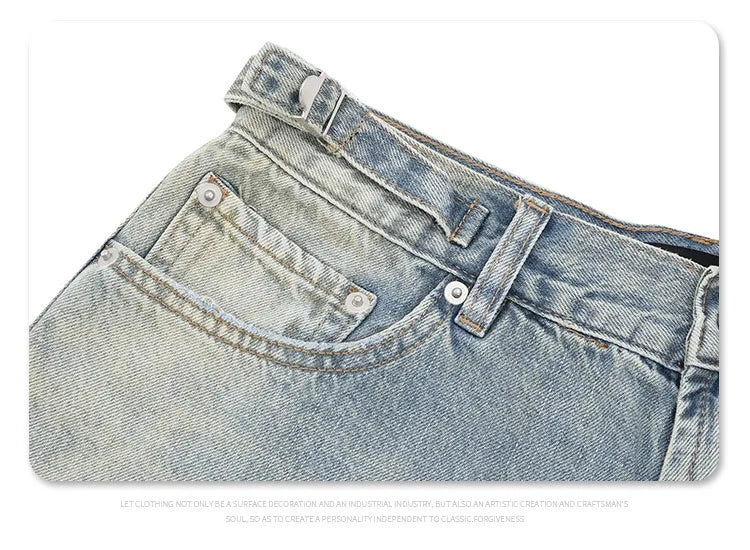 Straight Jeans with torn knees Street King Limited