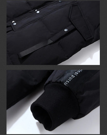 2023 New Winter Men Parka Big Pockets Casual Jacket Hooded Solid Color 2 colors Thicken And Warm hooded Outwear Coat Size 3XL Street King Limited