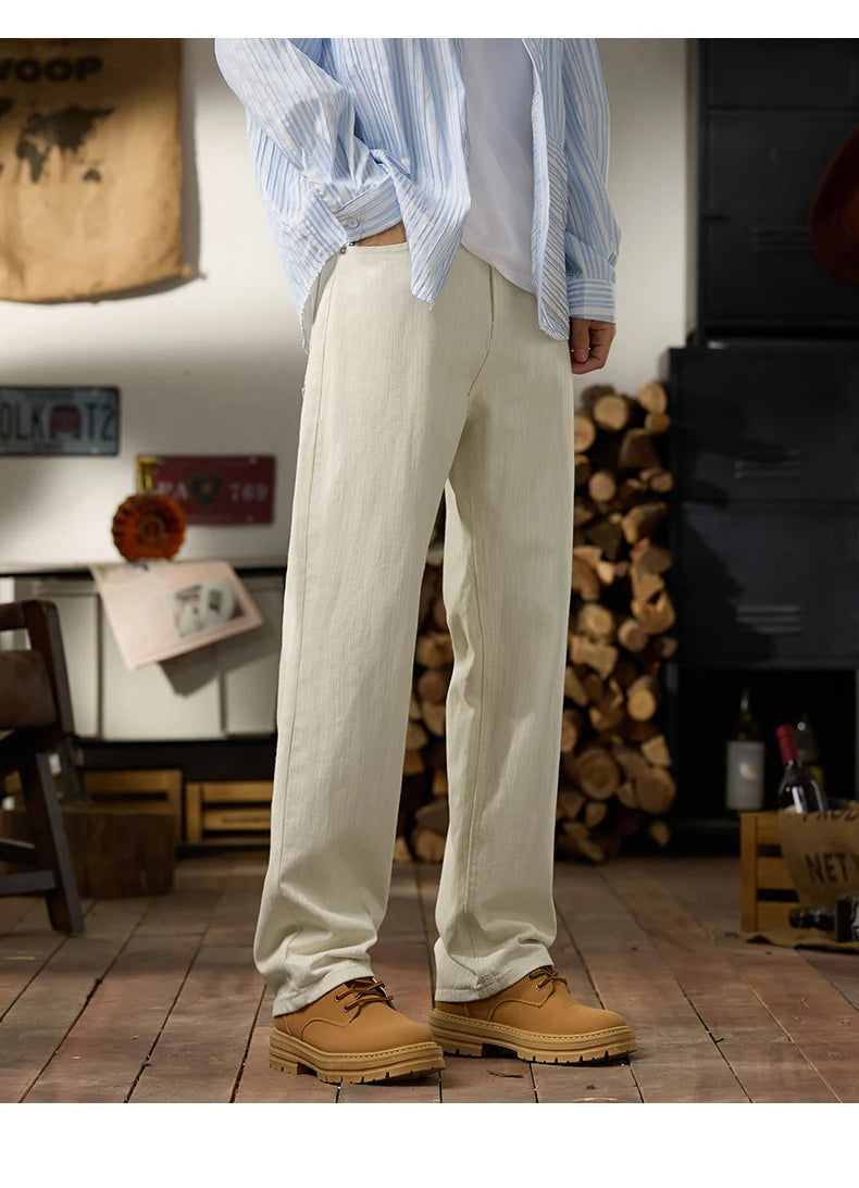 men classic fashion vintage casual loose plus size 28 42 straight white soft denim jeans pant cityboy jeans long trousers man unique jeans style 2003