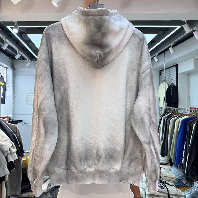 24AW do dirty damage print fleece hoodie Street King Limited
