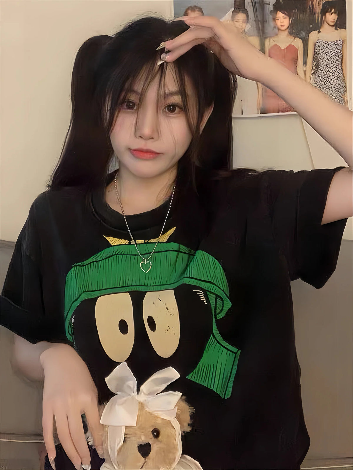 VINTGAE TALK Retro Tops Anime Printing High-Street Cotton Quality T-Shirt Street King Limited