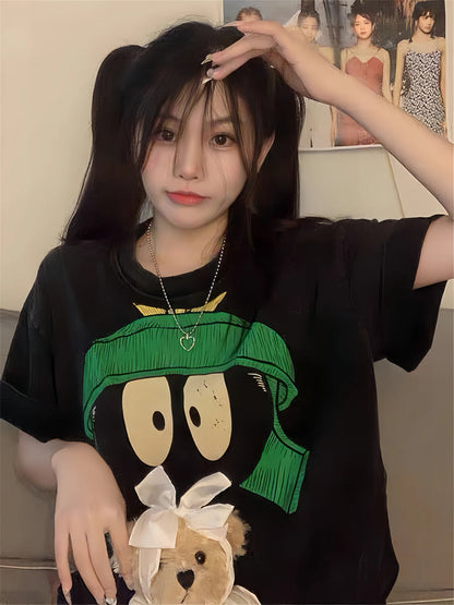VINTGAE TALK Retro Tops Anime Printing High-Street Cotton Quality T-Shirt Street King Limited