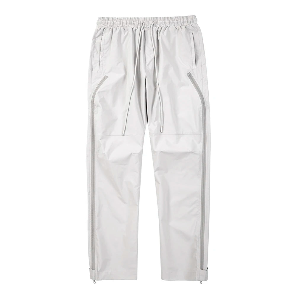 y2k pantalones hombre front two long zipper drawstring trousers unisex vibe style solid baggy cargo pants oversized overalls utility cargo pants