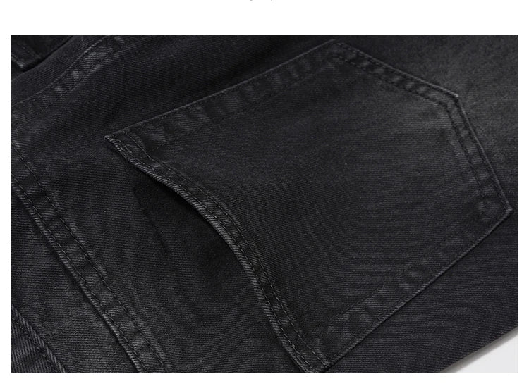 knee ripped patchwork jeans for men hip hop skinny biker taped jean trouser slim fit black denim pants fashion streetwear jogger unique joggers style 2019