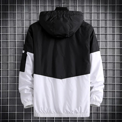 man windbreaker jacket autumn outdoor hooded sports windbreak running men jackets clean everyday pants
