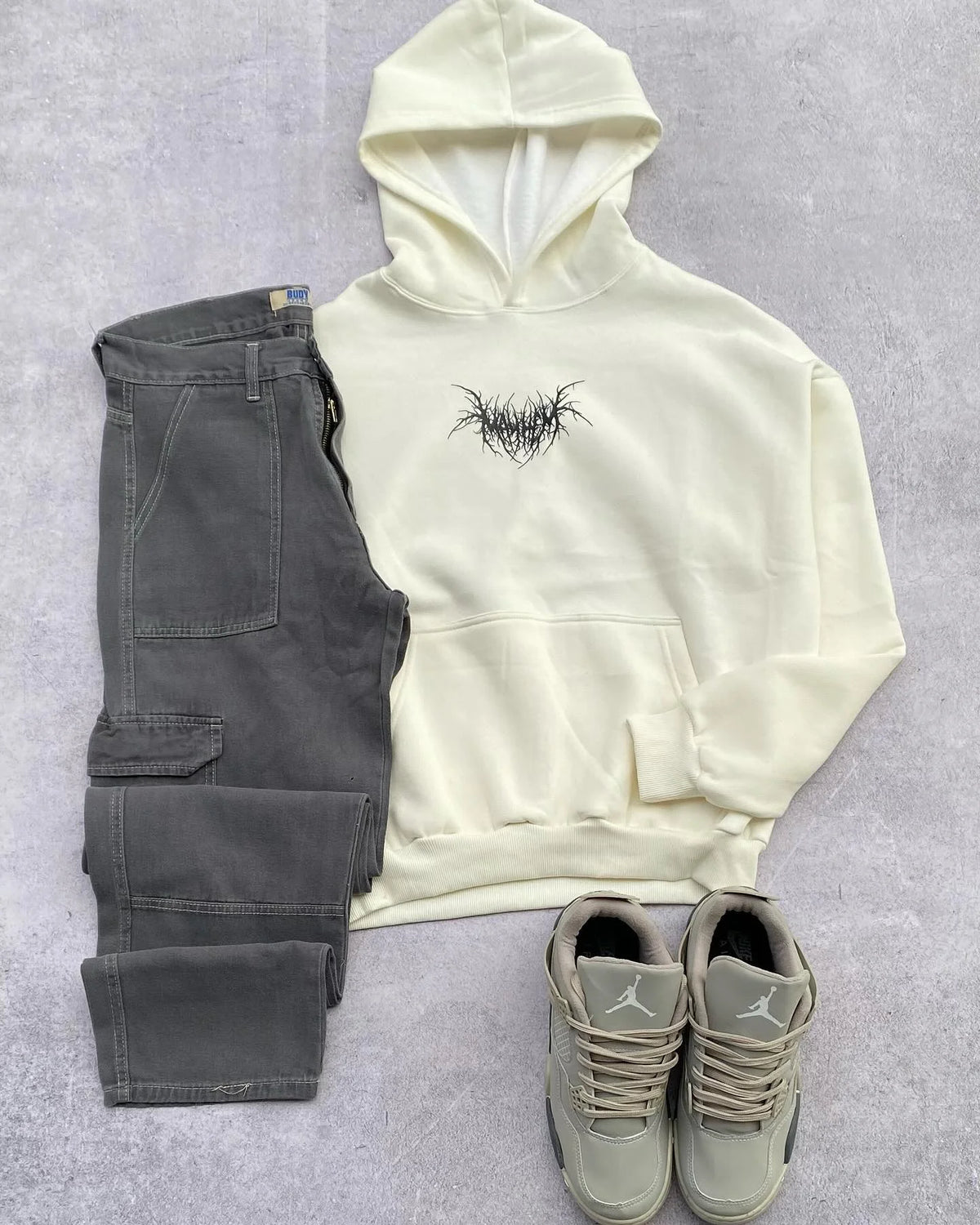 2000s retro Aestheticism Tattoo print pattern hip hop hoodies INS style loose cotton long sleeved casual casual couple tops Street King Limited