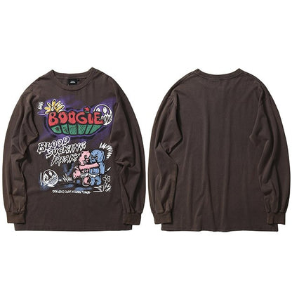 "Boogie" Unisex Men Women Streetwear Graphic Sweatshirt Daulet Apparel