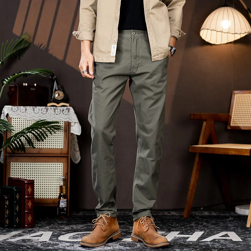 men business casual fashion pure cotton commute pants japanese streetwear amikaji fashion straight cargo pant trouser unique cargo style 1917